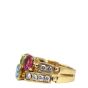Bvlgari Allegra Two Band 18k Yellow Gold Diamond Multi Gemstone Ring