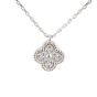 Van Cleef & Arpels Sweet Alhambra Diamond 18k White Gold Pendant Necklace