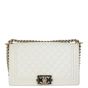 Chanel Boy Old Medium | White Caviar