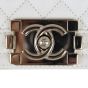 Chanel Boy Old Medium | White Caviar