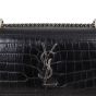 Saint Laurent Sunset Chain Wallet Croc-Embossed