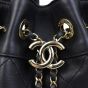 Chanel Quilted CC Drawstring Bucket Bag | Black Lambskin