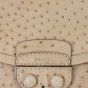 Prada Ostrich Pushlock Flap Top Handle Bag 