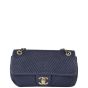 Chanel Surpique Chevron Single Flap Bag | Navy Blue 