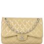 Chanel Classic Double Flap Jumbo Patent | Beige
