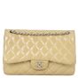 Chanel Classic Double Flap Jumbo Patent | Beige