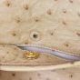 Prada Ostrich Pushlock Flap Top Handle Bag 