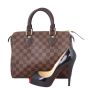 Louis Vuitton Speedy 25 Damier Ebene with Shoulder Strap Scale