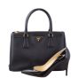 Prada Saffiano Galleria Double Zip Tote Small Shoe