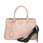 Prada Saffiano Lux Galleria Double Zip Tote Small Shoe