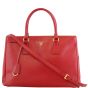 Prada Saffiano Vernice Galleria Medium Double Zip Tote Front Strap