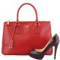 Prada Saffiano Vernice Galleria Medium Double Zip Tote Scale