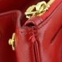 Prada Saffiano Vernice Galleria Medium Double Zip Tote Stitch