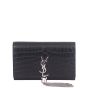 Saint Laurent Kate Tassel Croc Embossed Chain Wallet Front