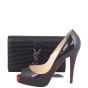 Saint Laurent Kate Tassel Croc Embossed Chain Wallet Scale