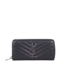 Saint Laurent Matelasse Zip Around Wallet Front