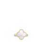 Van Cleef & Arpels Vintage Alhambra Mother of Pearl Diamond 18k Yellow Gold Ring