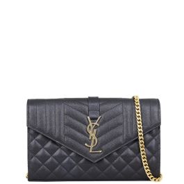 Ysl envelope chain wallet small best sale