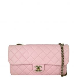 CN0028 Chanel CC Crown Flap Bag Pink Original Leather A85762 Gold
