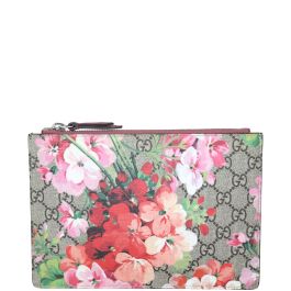 Gucci GG Supreme Blooms Zip Pouch