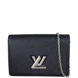 Louis Vuitton Twist Chain Wallet Epi Grained Leather Black