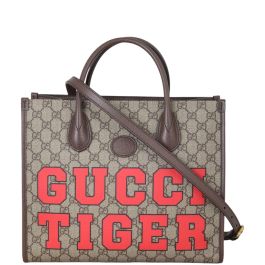 Gucci Tiger GG Supreme Interlocking G Tote Small