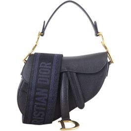Dior bag black saddle on sale