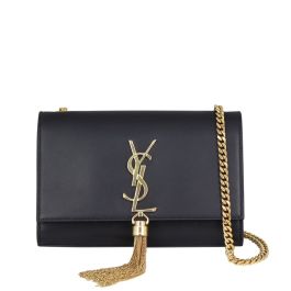 Ysl black bag gold chain best sale