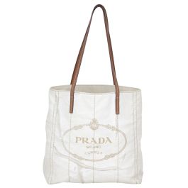 Prada Linen Logo Tote
