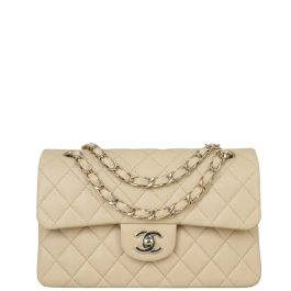 chanel light beige classic flap