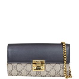 Gucci GG Supreme Continental Padlock Wallet on Chain