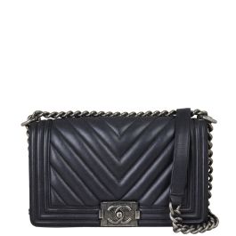 Chanel Boy Chevron Old Medium Black