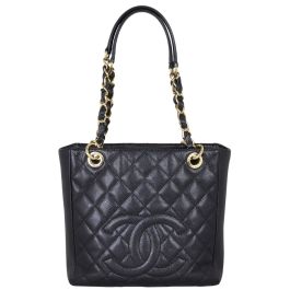 Chanel Petite Shopping Tote Black Caviar