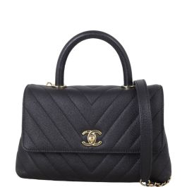 Chanel Coco Top Handle Small Bag Chevron