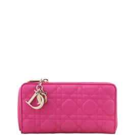 Dior Lady Dior Cannage Voyager Zip Wallet