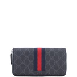 Gucci GG Supreme Web Zip Around Wallet