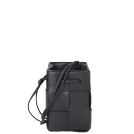 【BOTTEGA VENETA】MINI CASSETTE BUCKET BAG Bottega Veneta - Mini Black Cassette Bucket Crossbody Bag