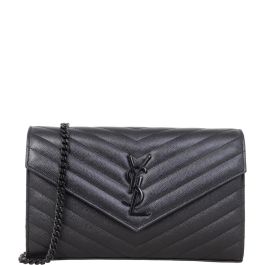 Ysl monogram chain wallet black 2025