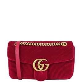 Gucci bag velvet red best sale