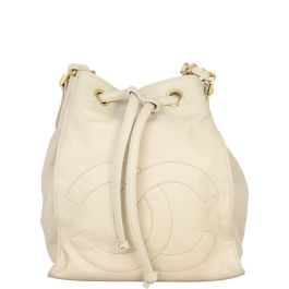 Drawstring Bag Matlasse 2WAY Chain Bag Beige/Silver Metal
