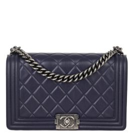 Chanel Boy New Medium Navy