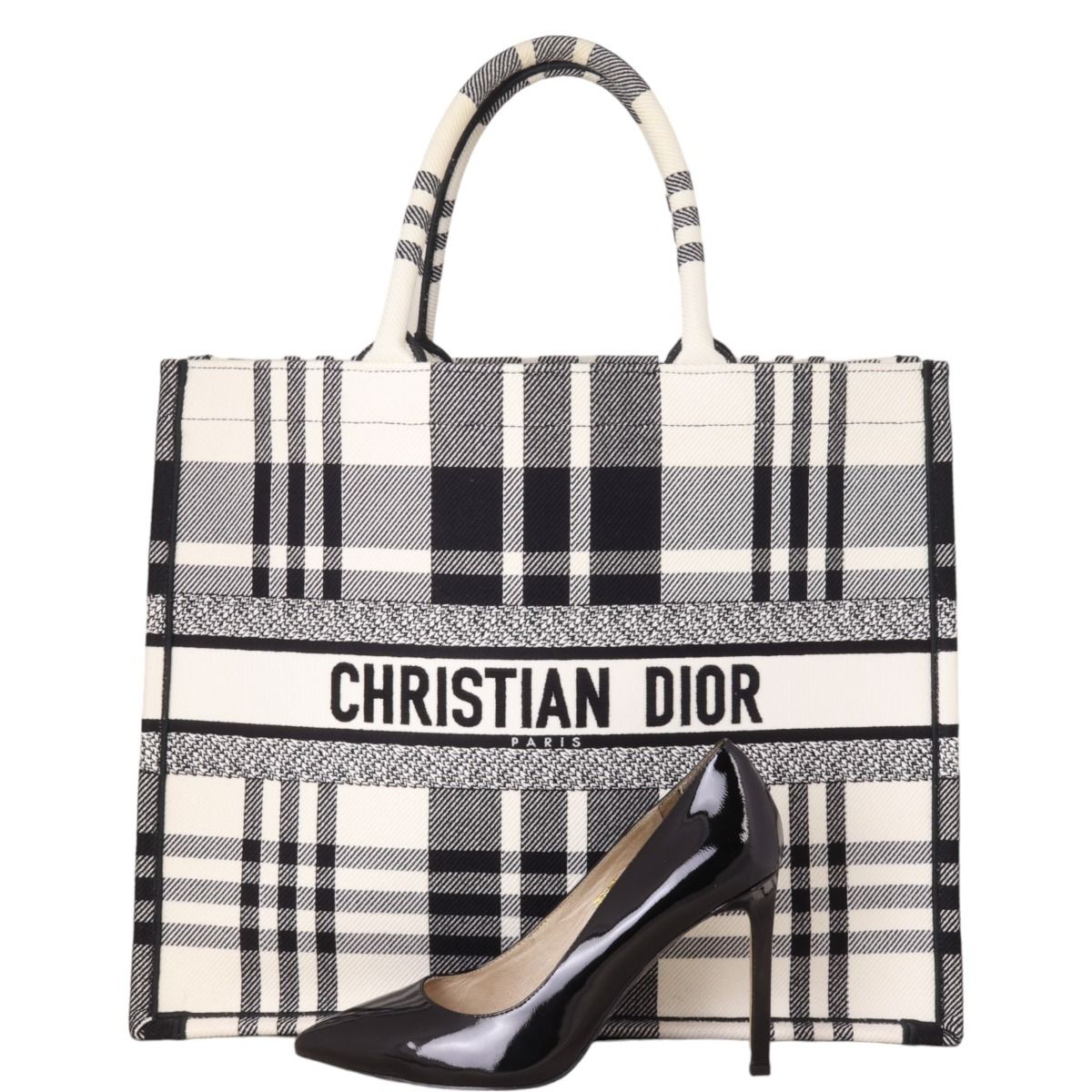 Dior book tote checkered online