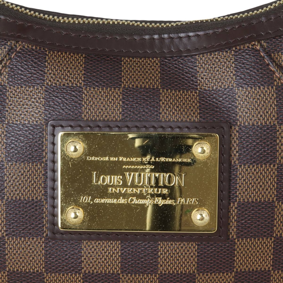 Louis vuitton bag with gold plate deals