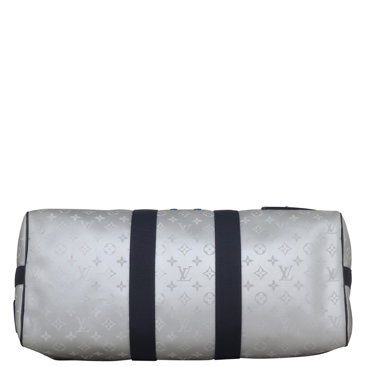 Louis Vuitton Satellite Keepall Bandouliere 50 Monogram Travel Bag Silver