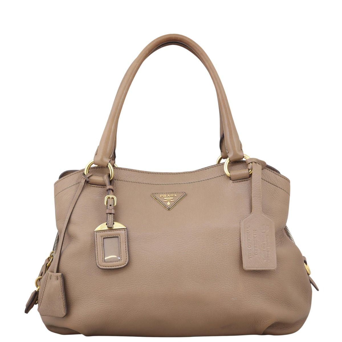 Prada Vitello Cervo Shopping Tote