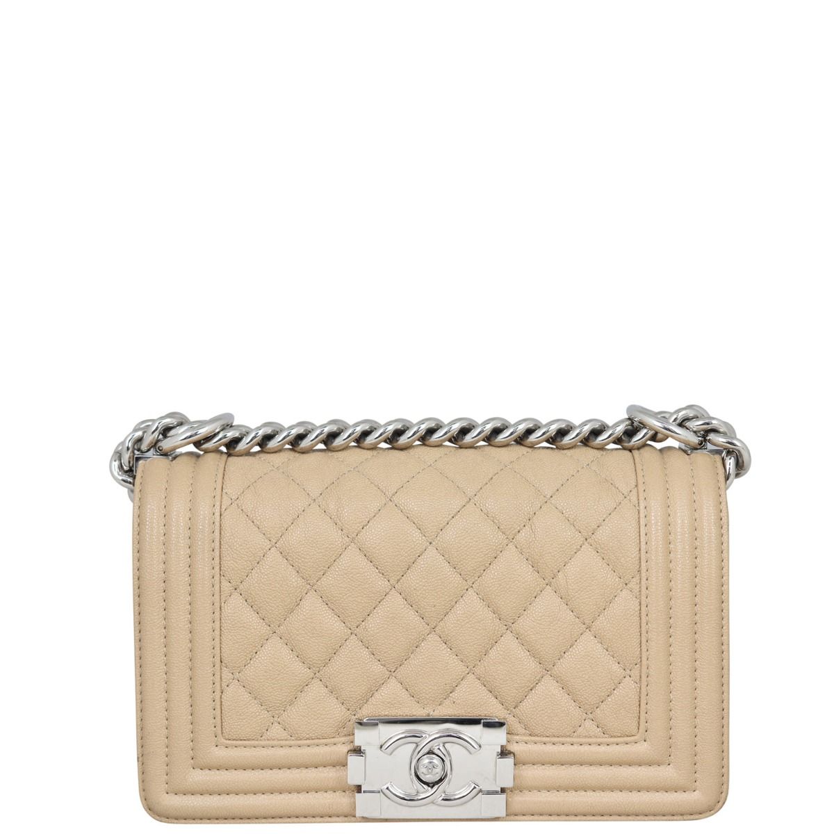 Beige boy bag chanel best sale