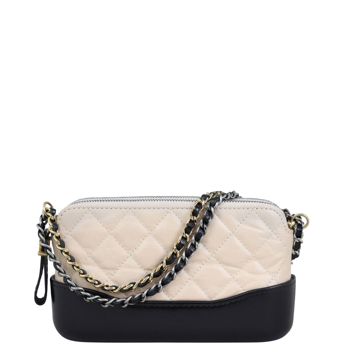 Chanel Gabrielle Clutch With Chain Aged Calfskin Navy Black Mixed Hard   Coco Approved Studio