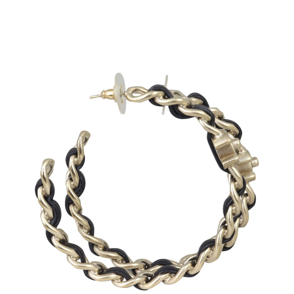 Chanel CC Lambskin Hoop Earrings
