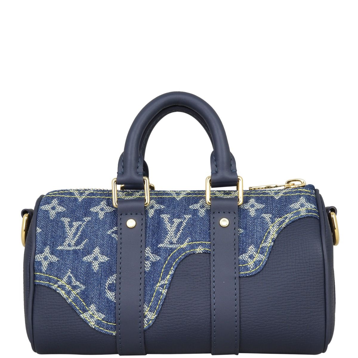 Louis Vuitton Taurillon Monogram Denim Drip Keepall Xs Blue