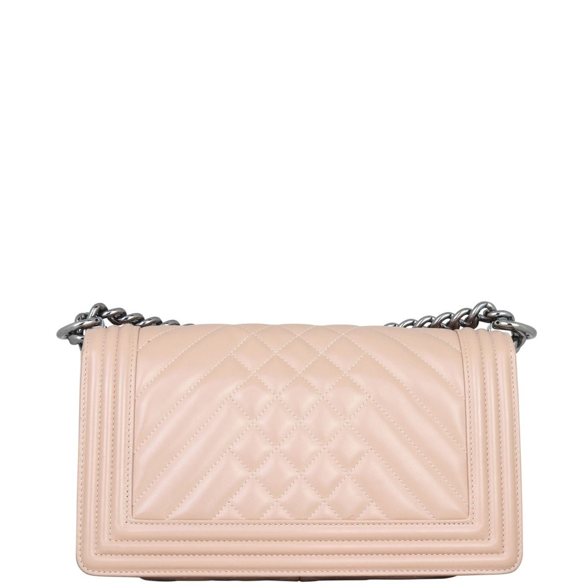 Chanel Boy Old Medium Chevron Deep Nude